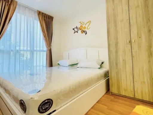 For rent, Lumpini Place Bangna Km. 3, beautiful room, fully furnished, ready to move in. Don't wait.