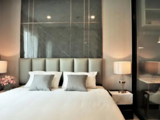 Life Asoke for rent, elegantly decorated room Very nice, let me tell you! Full facilities! Don't miss it!