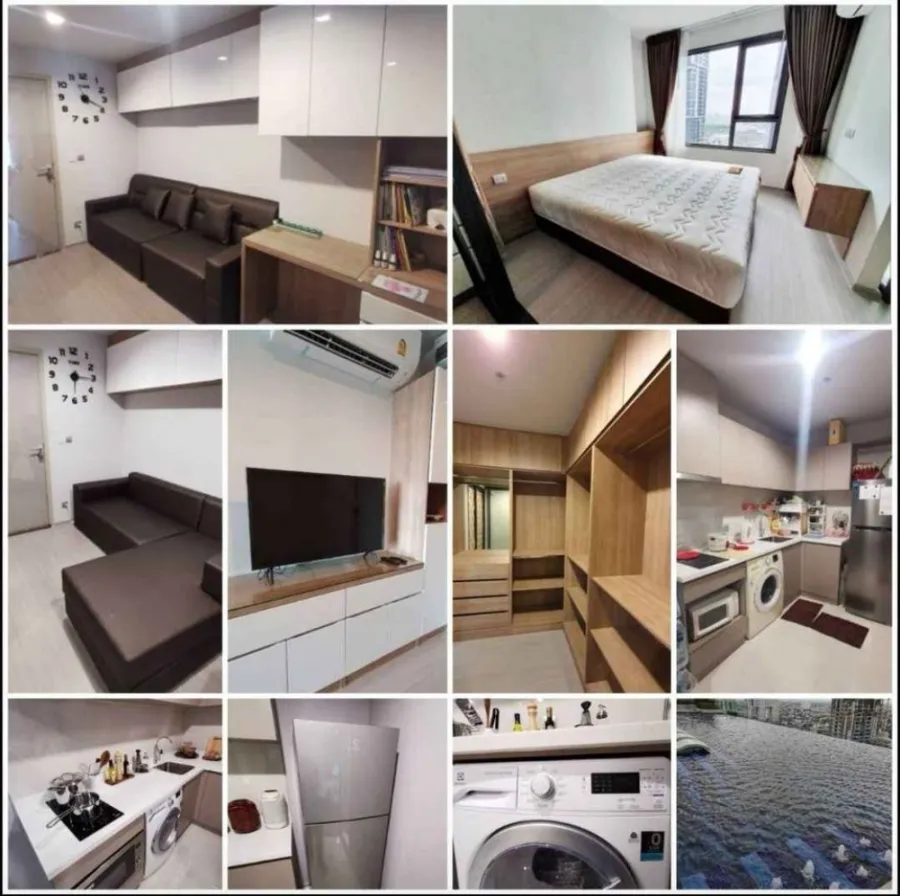 Condo for rent, Life Ladprao, 1 Bed plus, high floor, beautiful view, fully furnished, good like this, can't reserve it anymore. Hurry up.