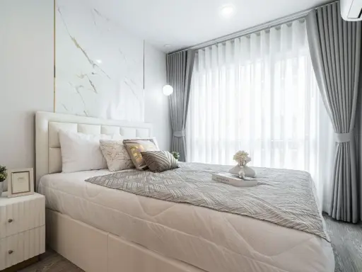 For rent, Regent Home Sukhumvit 97/1, room decorated with Buit-In, very beautiful, wall covering the entire room. It's so nice to live in. Book now.