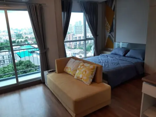 Already came, Lumpini Park Condo, Vibhavadi, Chatuchak, new studio room, never been in the south, the wind is cool all day.