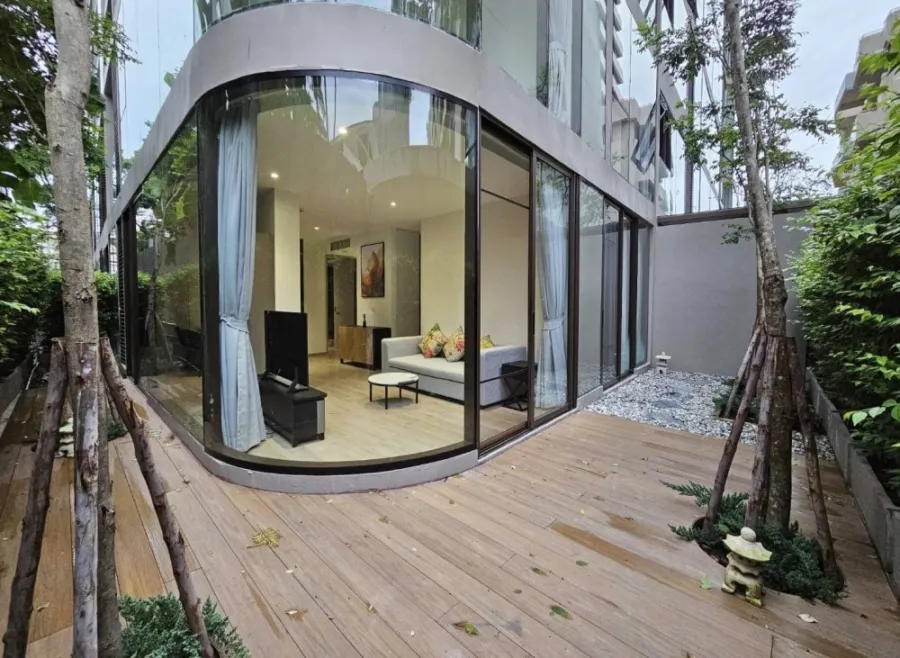 For sale,rent FYNN ASOKE ห้องแบบนี้มีเพียงห้องเดียวในโครงการ ห้องหันหน้าทิศเหนือ มีสวน จองเลย