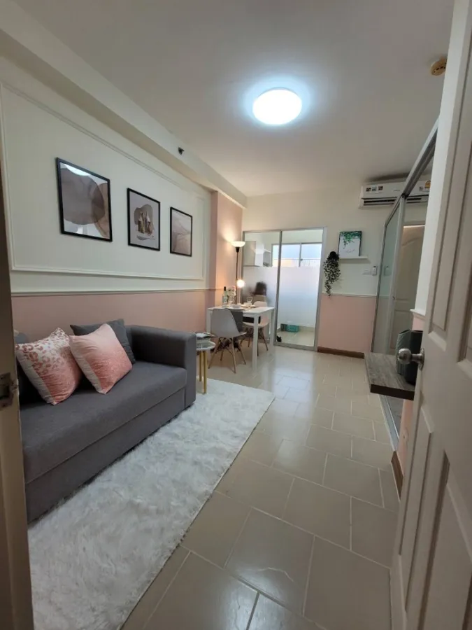 For sale: Supalai City Home Srinakarin, minimalist decorated room, minimalist style, complete set of furniture. Don't postpone past booking.