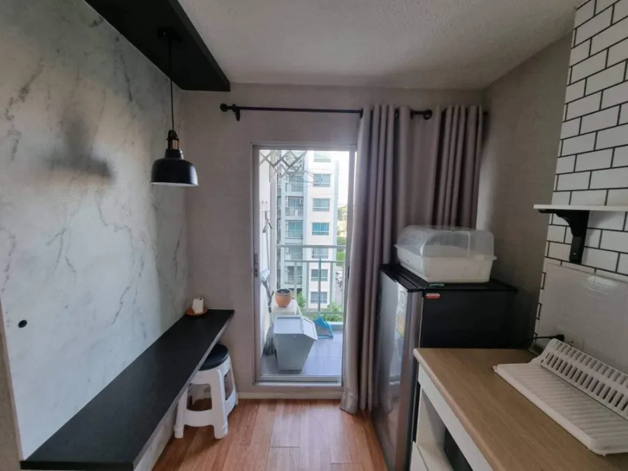Condo for rent, Lumpini Ville Onnut - Ladkrabang 2, Building A, 6th floor, beautiful view, corner room, ready to move in. Hurry up to reserve!