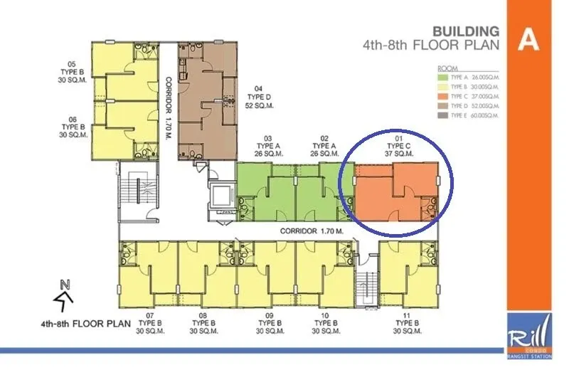 ให้เช่า Rill condo รังสิต ห้องมุม ชั้น 6 วิวเส้นทางรถไฟฟ้าสายสีแดง ติดวอลเปเปอร์ เฟอร์ครบพร้อมอยู่