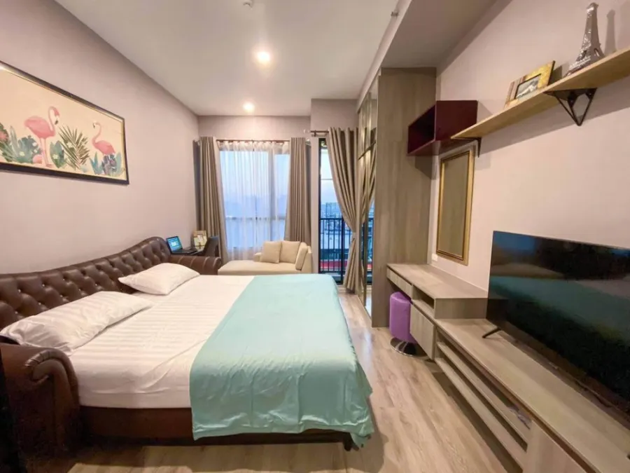 Condo for rent, Knightsbridge Collage Ramkhamhaeng, 9th floor, corner room, pool view, fully furnished, ready to move in, book now!!