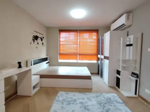 Plum Condo Phahonyothin 89 for rent, corner room, garden view, 4th floor, Building D, very clean room, fully furnished, reserve now.