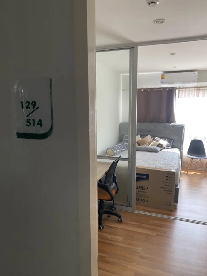 For rent V Condo Lat Krabang, ready to move in, 7th floor, garden view, easy to travel, don't wait, book now!