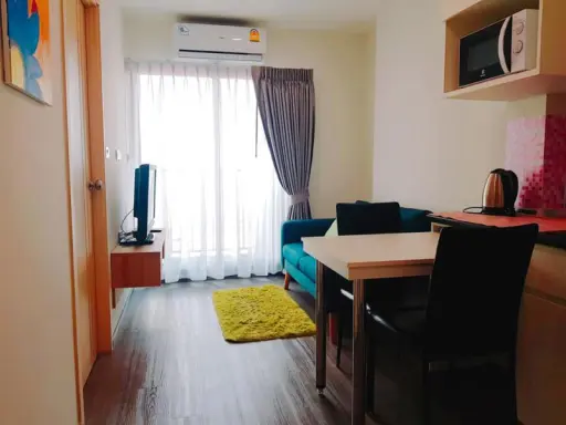 Condo for rent, Rich Park Triple Station, 14th floor, fully furnished, near the airport link.