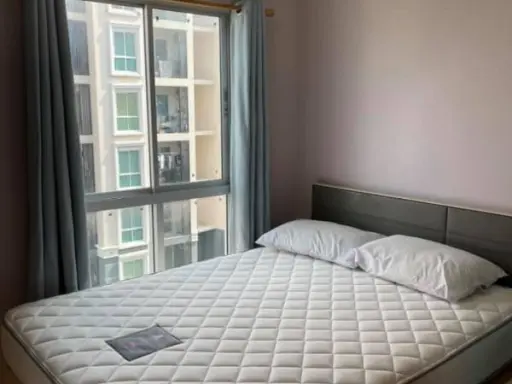 For Rent Plum Condo Chaengwattana Station, corner room, quiet, fully furnished, you can come, hurry up.