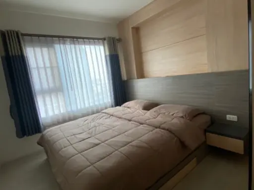 ให้เช่า แอสปาย สาทร-ท่าพระ ห้องทิศเหนือ เตียงขนาดใหญ่ เฟอร์ built-in อย่างดี มาแต่ตัวเข้าอยู่ได้เลย
