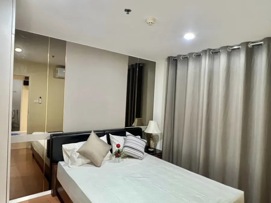 For sale, Lumpini Mega City Bangna, Building D, 15th floor, clear view, fully furnished room, livable, buy now, great value.