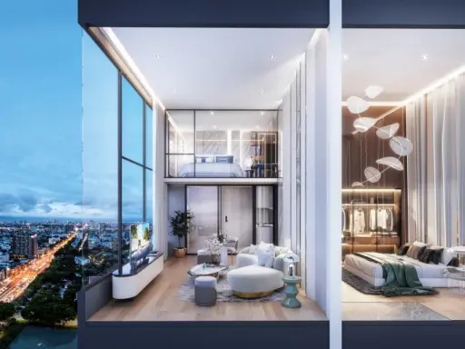 Down payment for sale, So Origin Kaset Interchange, Duplex room, high ceiling, open and airy, plus convenient travel. Book now.
