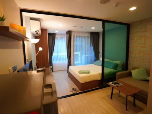 For rent Atmoz Ladprao 71 ตกแต่งโทนสีฟ้าสบายตา วอลล์เปเปอร์รอบห้อง ราคาสุดคุ้ม ต้องจองแล้วจ้า