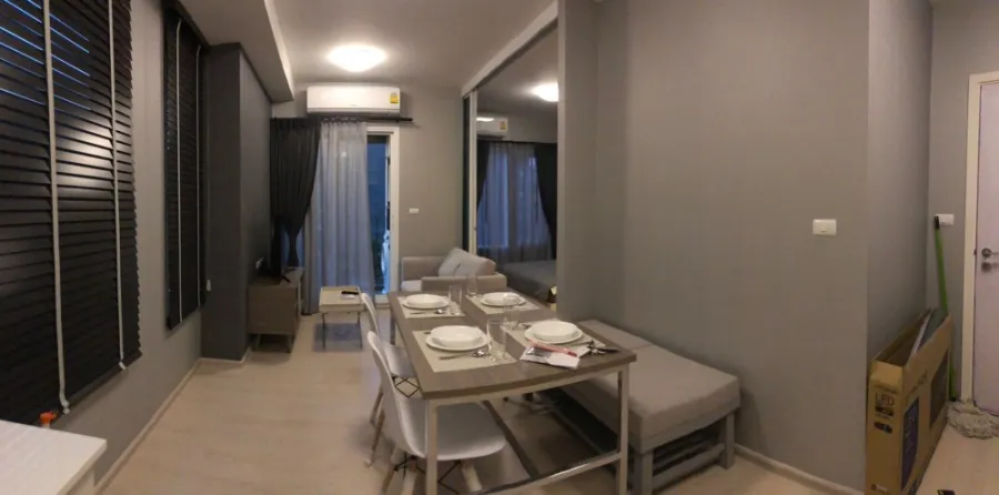 Condo for sale, rent, Chapter One Eco Ratchada-Huai Khwang, corner room, complete with furniture and electrical appliances.