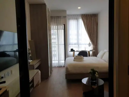 For rent, Park Origin Phayathai, nice room, clean tone control, just bring your bag and you can live in it. Hurry up to reserve.