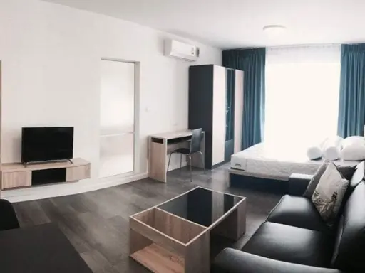 For rent, D Condo Campus Resort, ABAC Bangna, Abac, fully furnished, ready to move in, good price, reserve quickly.