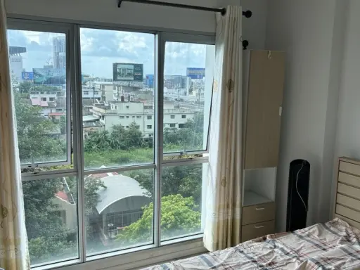 Condo for sale, The Key Chaengwattana, decorated in white tones, city view, fully furnished, just come and move in.