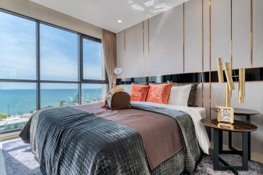 For rent PANORA PATTAYA, one-bedroom room, Sea view, can see the sea from the bedroom, don't miss it.