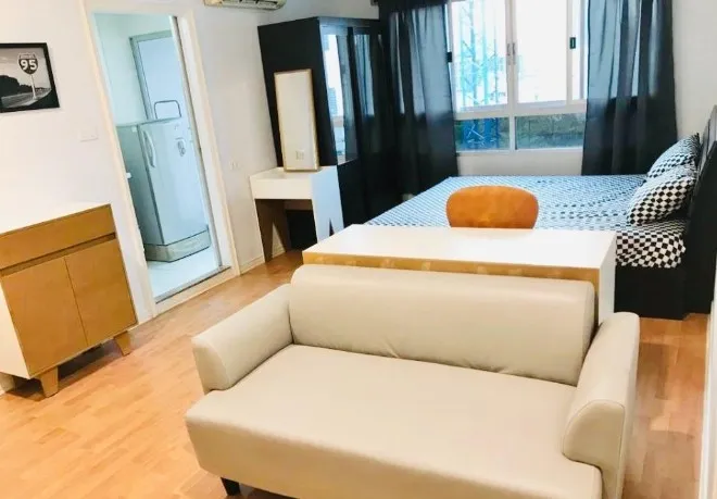 For rent, Lumpini Ville, Cultural Center, 8th floor, amenities ready, good price, book now.