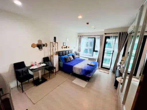 For rent: Rhythm Sukhumvit 36-38, 9th floor, swimming pool view, very beautiful and city view, fully furnished room, everything included, interested,