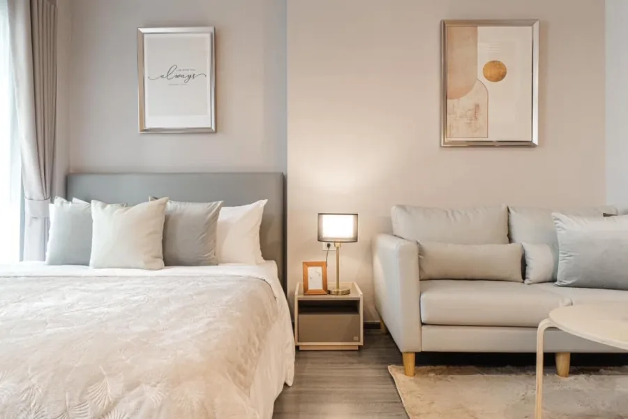 Condo Ideo Q Chula-Samyan, 24th floor, good view, decorated room, very nice to sleep, minimalist, very minimal, good like this, book now.