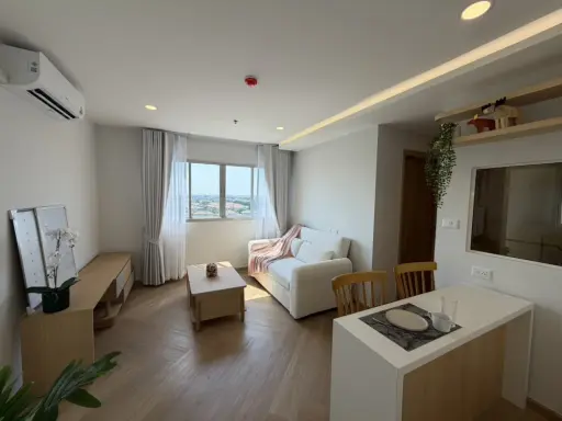 For sale: Lumpini Mega City Bangna, decorated in a warm, minimalist style, with a lake view and sunset, open, no buildings blocking the view. Don't mi images