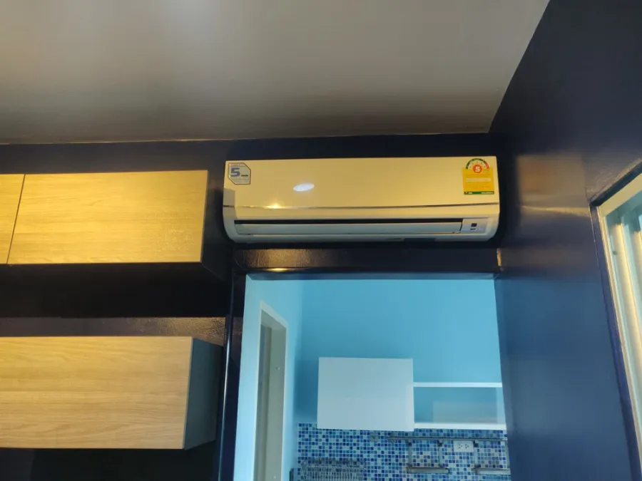 For rent, The Kith Lite Bangkadi-Tiwanon, 1st floor, garden view, nicely decorated. Good washing machine. Book now.