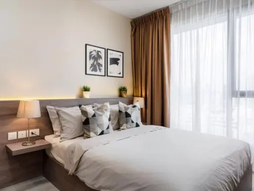 Condo for rent, Ideo Mobi Asoke, fully furnished room, beautiful, end in only one place, plus a great view. I can tell you that you shouldn't miss it.