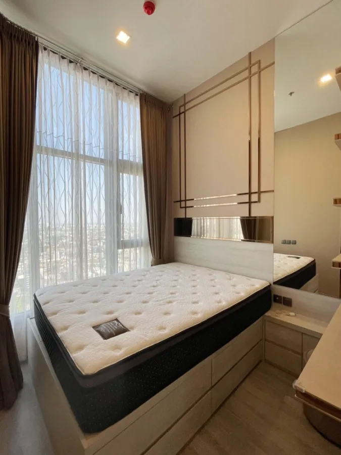 For rent!! Condo The Line Sukhumvit 101, 22nd floor, beautiful city view, fully furnished, ready to move in, good atmosphere, book now!!