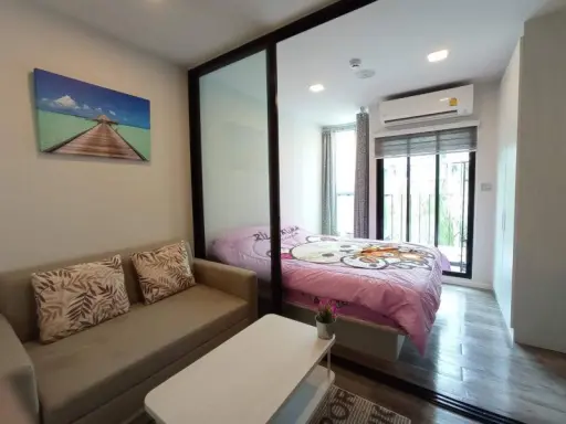 For rent, a new condo, Atmoz Chaengwattana, near the expressway entrance, 1 bedroom, fully furnished, hurry to reserve it.
