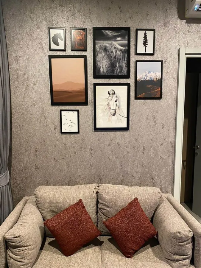 Condo for rent, XT Ekkamai, 14th floor, unblocked view, well decorated. Install wallpaper throughout the room. Don't miss it.