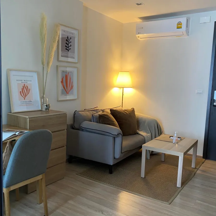 FOR RENT THE BASE GARDEN RAMA9 ห้องแต่งน่าอยู่ ชั้นสูง วิวเมือง มีสิ่งอำนวยความสะดวกครบ รีบมาจองเลย