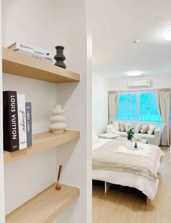 For rent!! 🏢 Condo A Space Sukhumvit 77, a room decorated in a simple, luxurious style, good price, ready to move in, hurry and reserve now!!