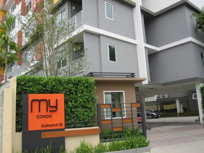 Condo for rent, My condo, Sukhumvit 52, nice room, good size, fully furnished, good price, you can drag your luggage in.
