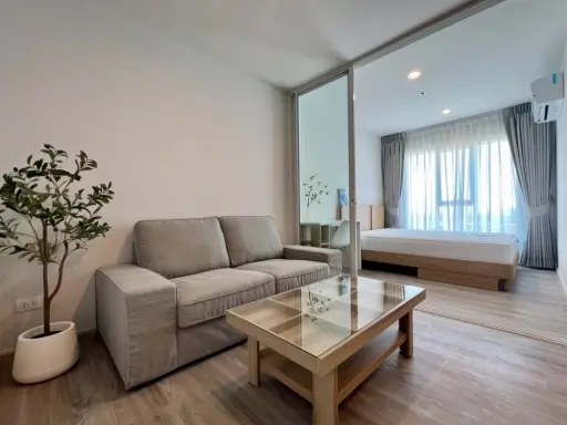 Condo for rent at Regent Home Bangna. The unit is partitioned into separate areas, fully furnished with appliances. Book now before it's too late!