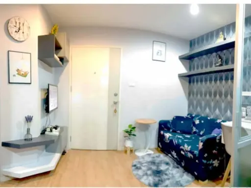 For rent: Lumpini Ville On Nut 46, white room, comfortable to the eye, separated into sections, fully furnished, hurry and book now.