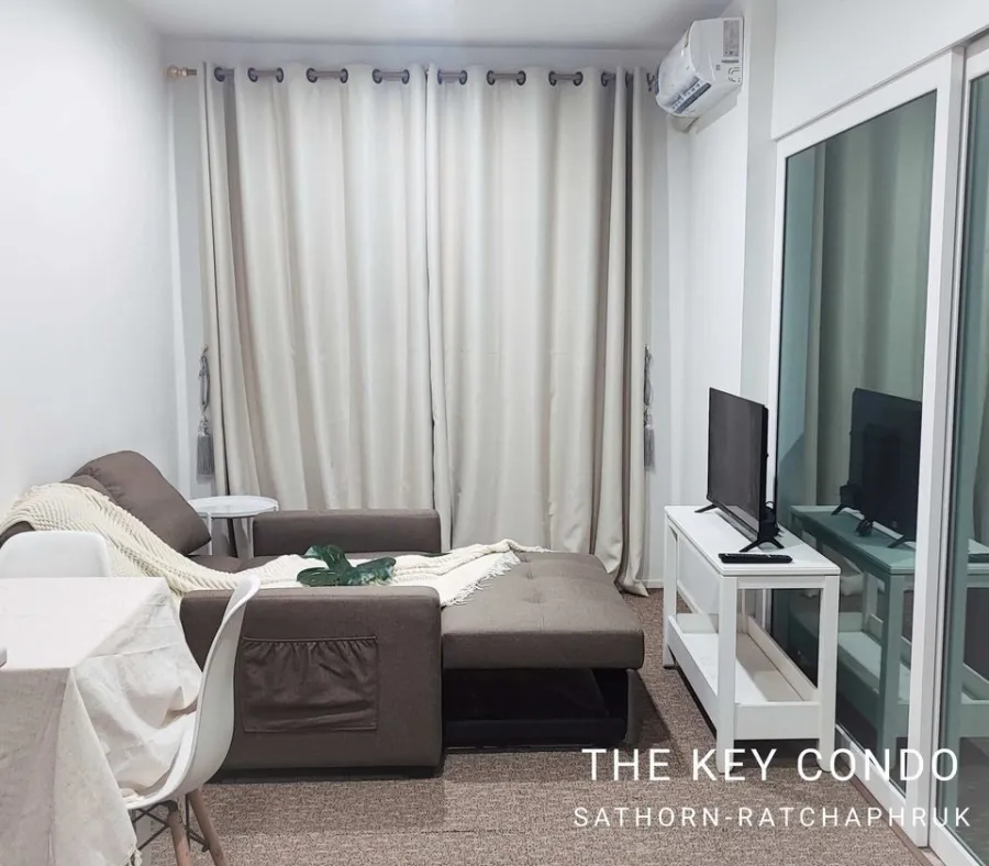 Condo for rent: THE KEY Sathorn-Ratchaphruek The room is nicely decorated, the white tone is already comfortable, the price is comfortable, hurry up.