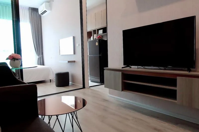 For rent!! Condo Knightsbridge Collage Ramkhamhaeng 14th floor, beautiful room, fully furnished, ready to move in, near MRT, hurry up and book now!!