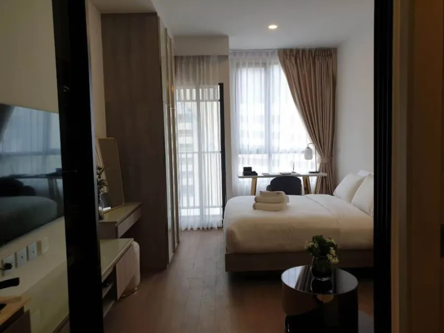 For rent, Park Origin Phayathai, nice room, clean tone control, just bring your bag and you can live in it. Hurry up to reserve.