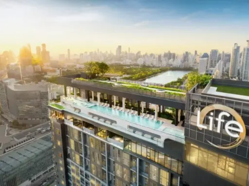 Selling down payment, Life Rama 4 - Asoke, high floor, Vertiplex room, spacious, very beautiful common area, hurry and reserve before it's gone.