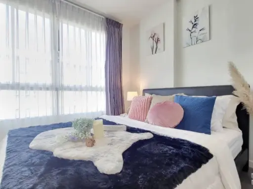 For rent, D Condo Campus Resort, Abac Bangna, Abac, just come and move in. The room is very nice.