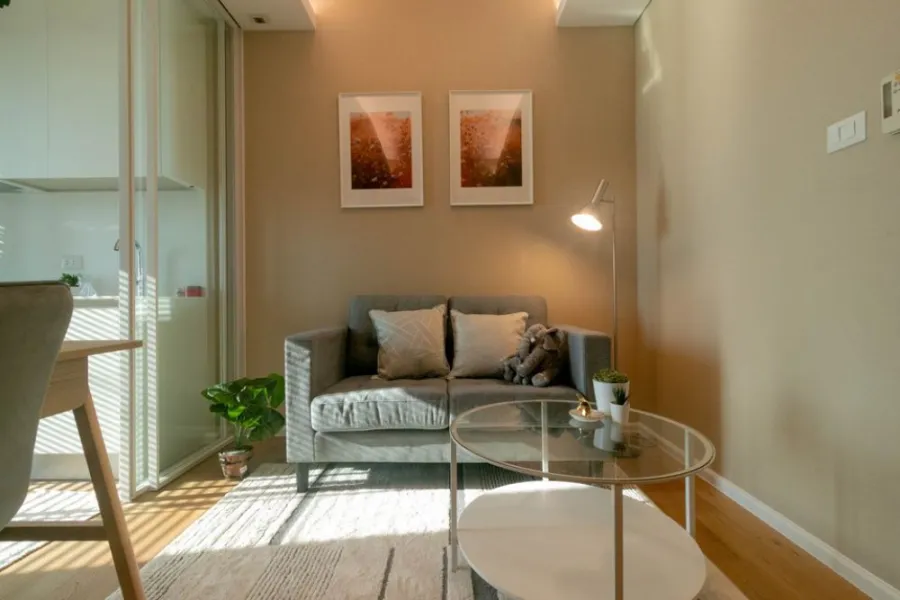 For rent The Saint Residences, new room, unboxing Minimal style decoration High floor, great view I need this room