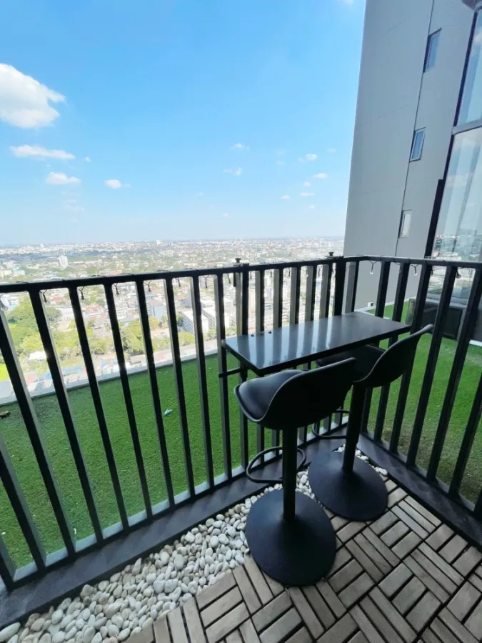 For rent!! Condo The Line Sukhumvit 101, 22nd floor, beautiful city view, fully furnished, ready to move in, good atmosphere, book now!!