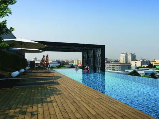 Condo for rent Le Crique Sukhumvit 64/2, size 2 bedrooms, 2 bathrooms, near BTS Punnawithi There is a washing machine. Hurry up.