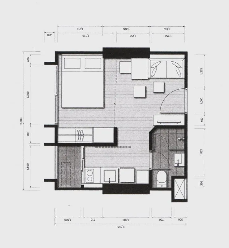 Ideo Q Chula Samyan for rent, fully furnished, 5th floor, 24 sqm.