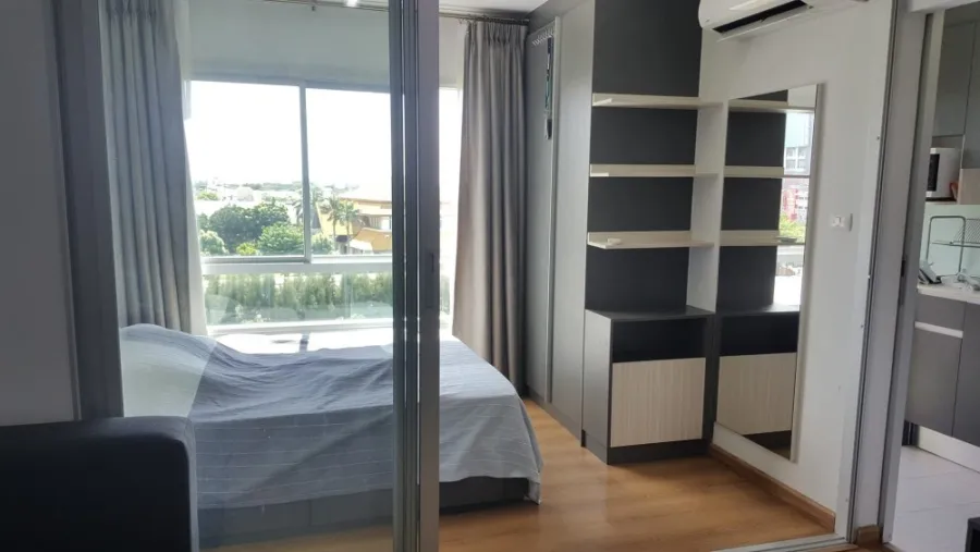 For rent: Hallmark Chaengwattana, garden view room, divided into nice proportions. Complete amenities here in one place.