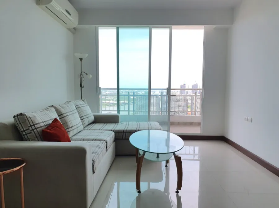 Condo for rent, Supalai Prima Riva, high floor, beautiful view, complete built-in furniture, don't wait.