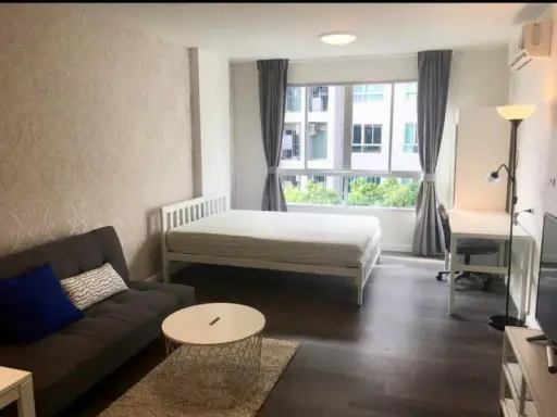 Urgent sale !! D Condo Campus Resort Bangna, beautiful room, lots of furniture Ready to move near ABAC, hurry and reserve !!