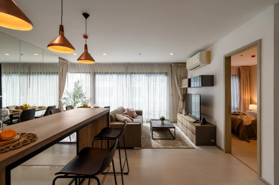 For sale: Rhythm Sukhumvit 36-38, high floor, corner room, city view, beautiful room, fully furnished, ready to move in, reserve now, don't wait.